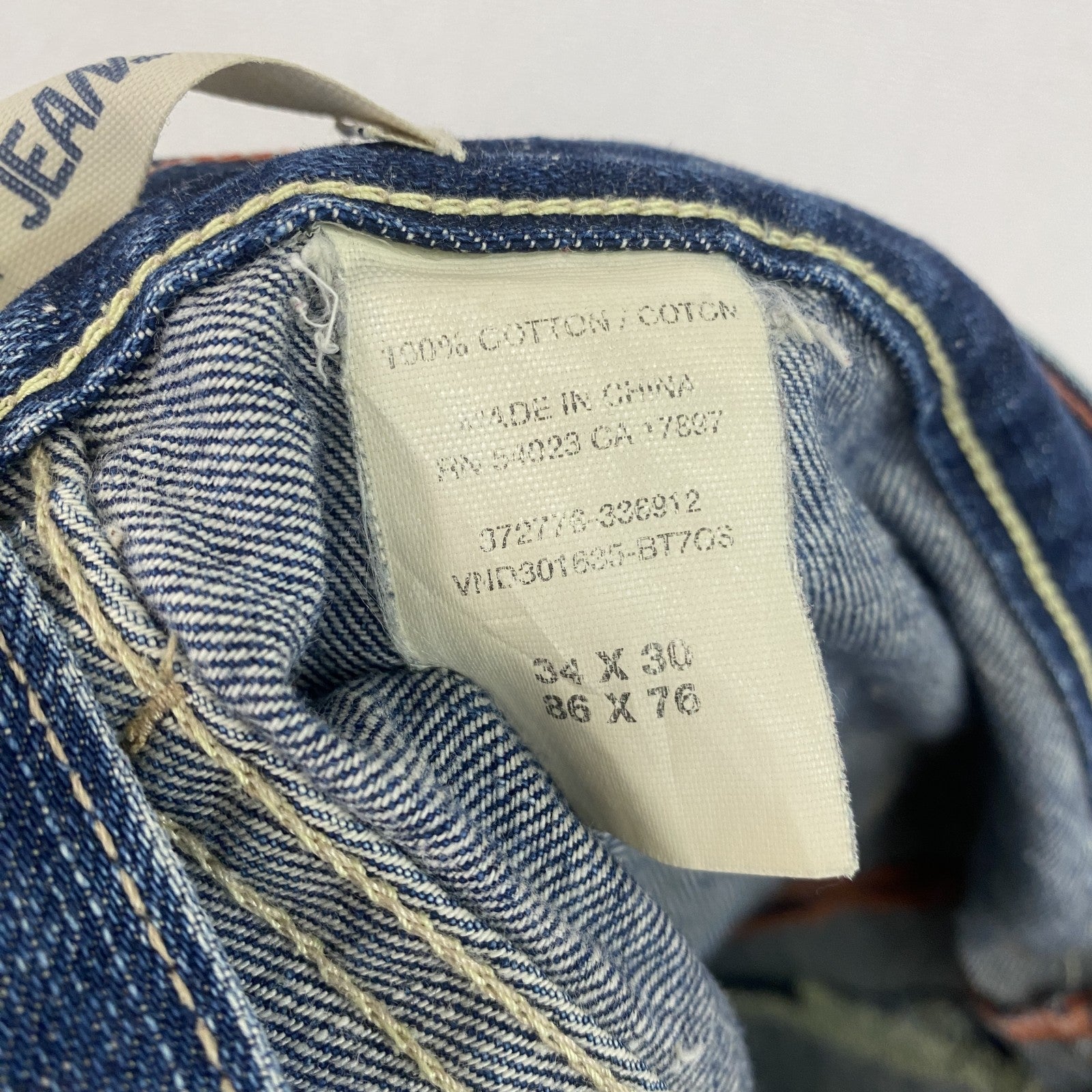 GAP JEANS　ギャップ　デニムパンツ/ジーンズ　ジップフライ　縦落ち　フラップポケット　インディゴ　34サイズ