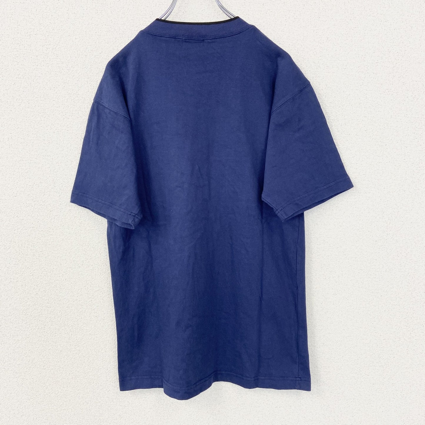 古着 used　PILGRIM　ピルグリム　半袖プリントTシャツ　青　SPORTY　カジュアルデザイン　クルーネック　Mサイズ