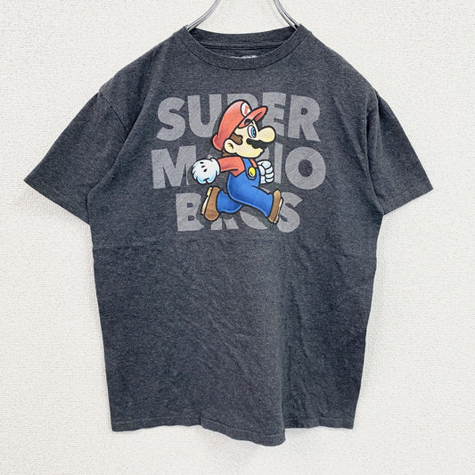 SUPER MARIO　スーパーマリオ　半袖プリントTシャツ　灰色　グレー　Mサイズ