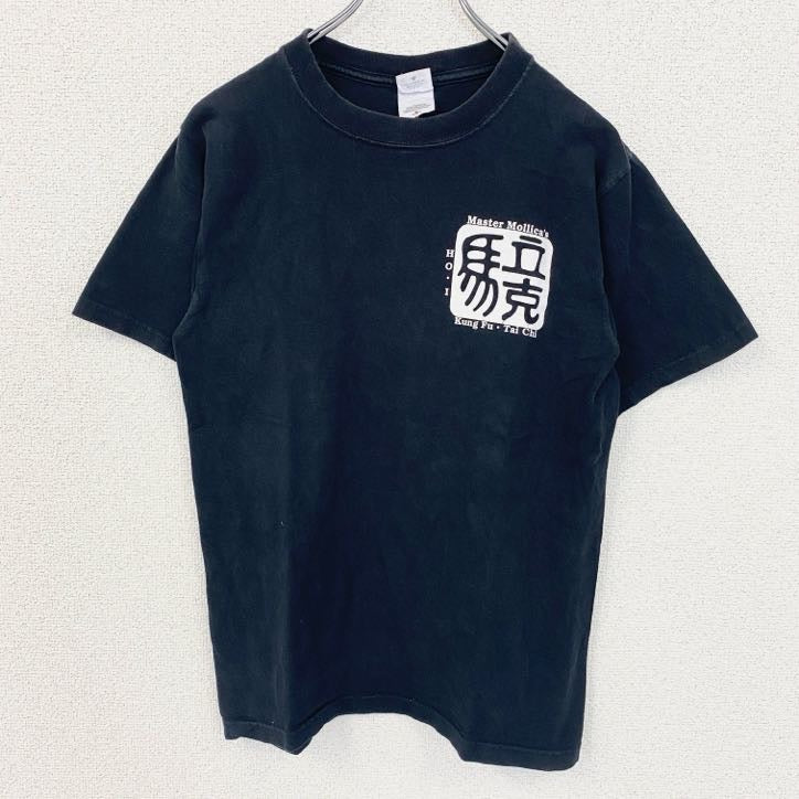 00s　anvil　アンヴィル　半袖プリントTシャツ　漢字プリント　ワンポイント　英字プリント　ヴィンテージ　黒　ブラック　Sサイズ