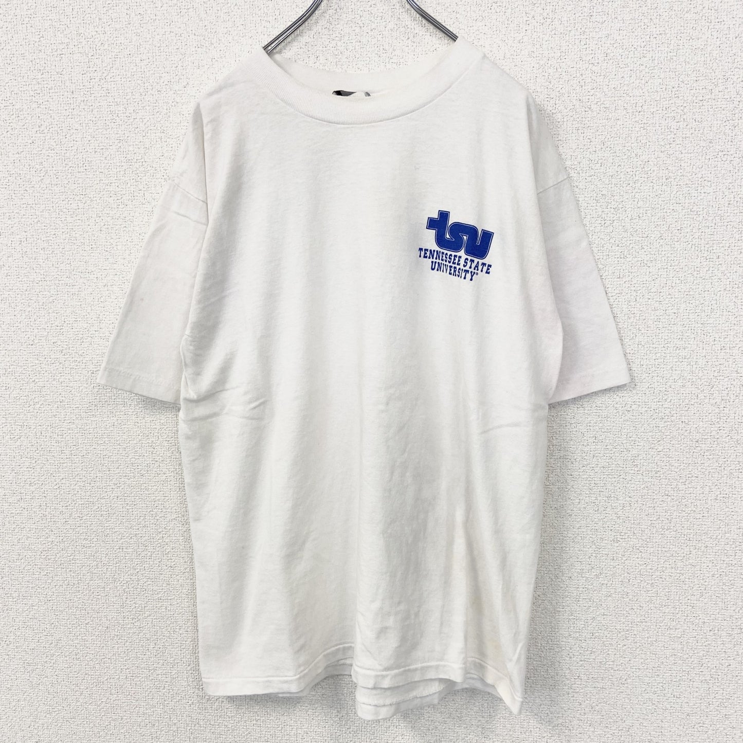 古着 used　ALPZ　アルプツ　半袖プリントTシャツ　白　カジュアルデザイン　クルーネック　シングルステッチ　90s　Lサイズ