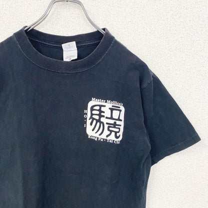 00s　anvil　アンヴィル　半袖プリントTシャツ　漢字プリント　ワンポイント　英字プリント　ヴィンテージ　黒　ブラック　Sサイズ