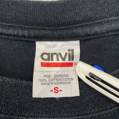 00s　anvil　アンヴィル　半袖プリントTシャツ　漢字プリント　ワンポイント　英字プリント　ヴィンテージ　黒　ブラック　Sサイズ
