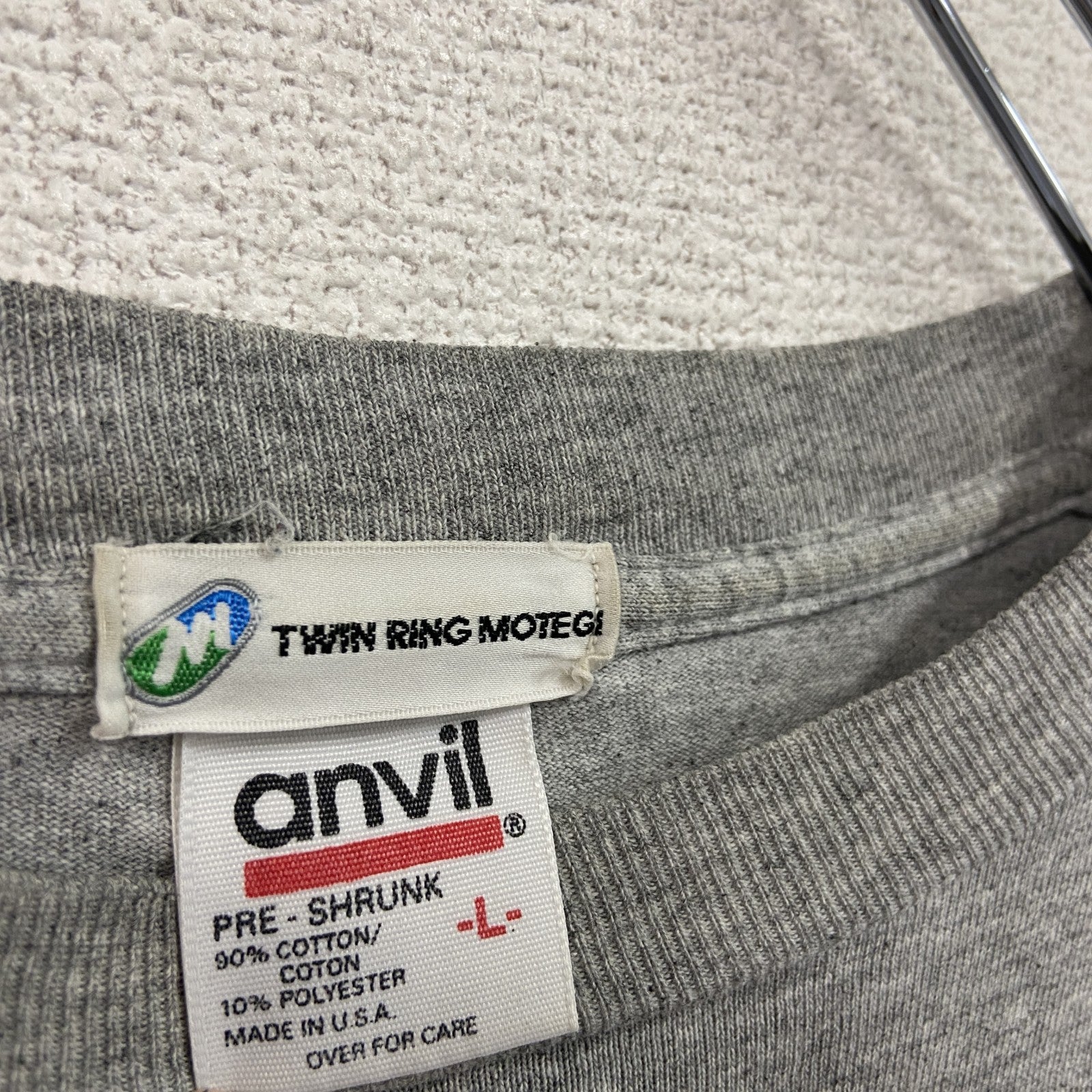 anvil　アンビル　半袖プリントTシャツ　シングルステッチ　灰色　グレー　Lサイズ