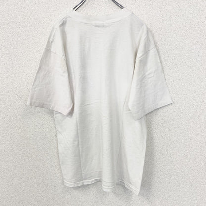 古着 used　ALPZ　アルプツ　半袖プリントTシャツ　白　カジュアルデザイン　クルーネック　シングルステッチ　90s　Lサイズ