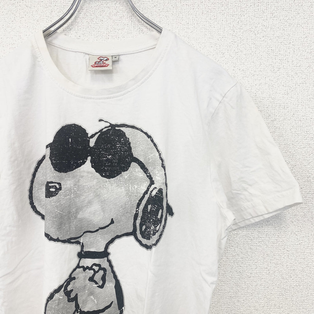 古着 used　スヌーピー　Snoopy　半袖プリントTシャツ　キャラクター　PEANUTS　ピーナッツ　白　ホワイト　Mサイズ