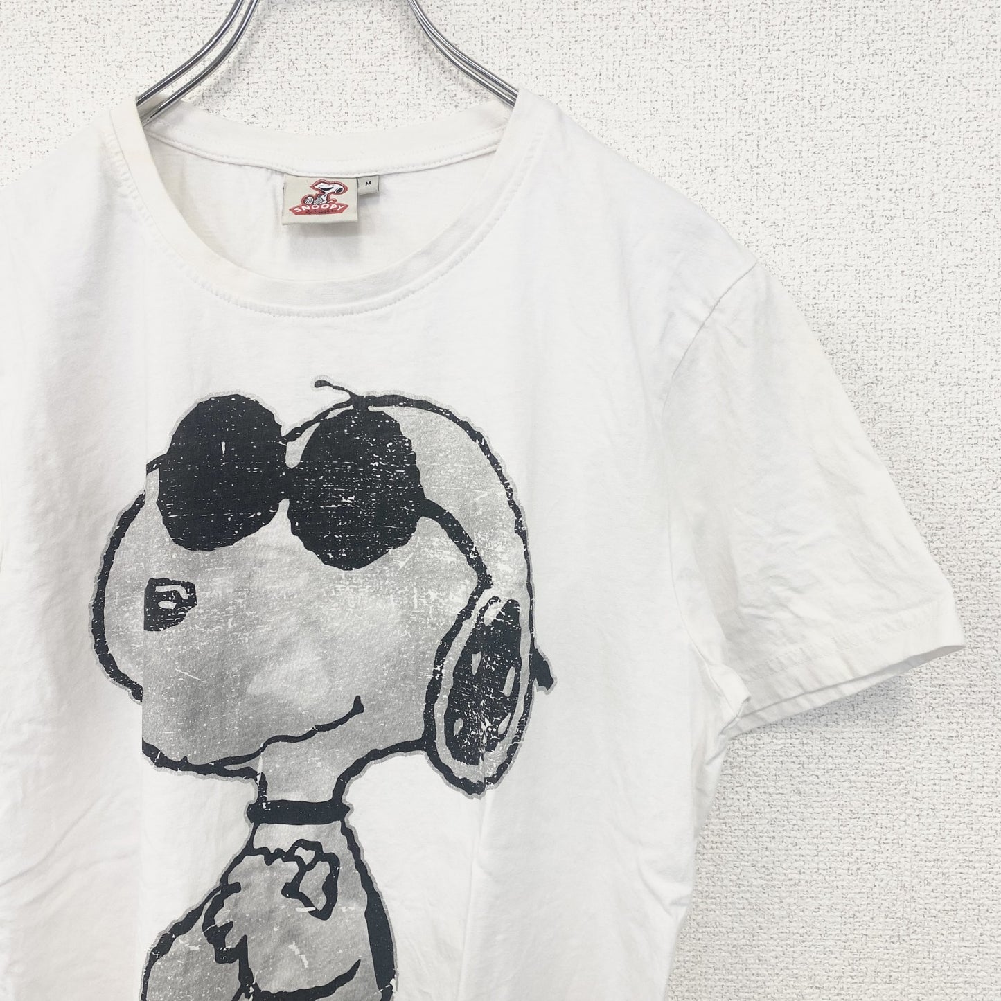 古着 used　スヌーピー　Snoopy　半袖プリントTシャツ　キャラクター　PEANUTS　ピーナッツ　白　ホワイト　Mサイズ