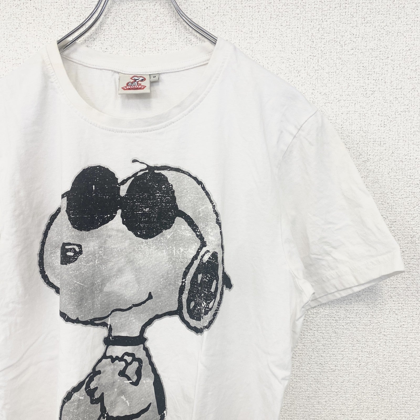 古着 used　スヌーピー　Snoopy　半袖プリントTシャツ　キャラクター　PEANUTS　ピーナッツ　白　ホワイト　Mサイズ