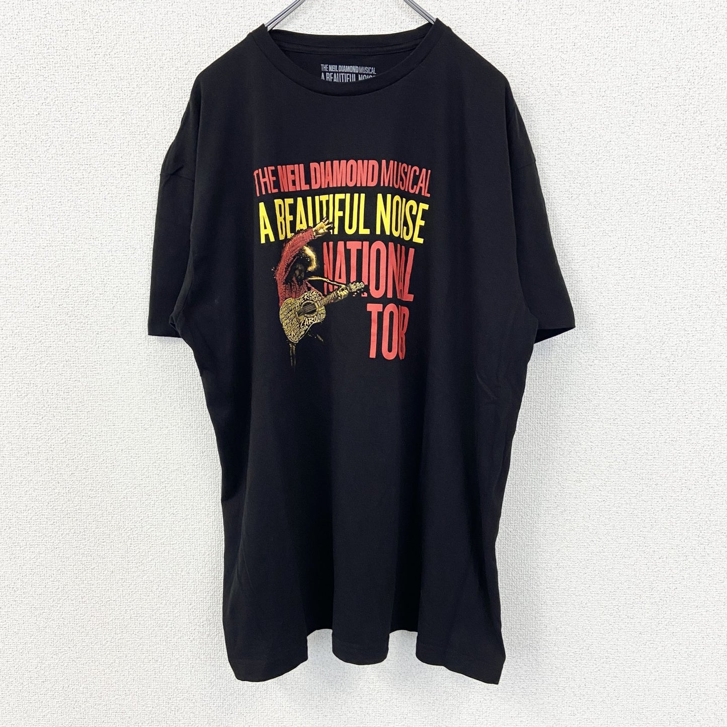 古着 used　半袖音楽家プリントTシャツ　黒　ニール ダイヤモンド　カジュアルデザイン　レトロ　クルーネック　XLサイズ