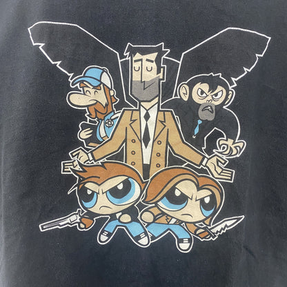 古着 used　TeeFury　半袖プリントTシャツ　Hell and Back Boys　黒　ブラック　キャラクター　Lサイズ