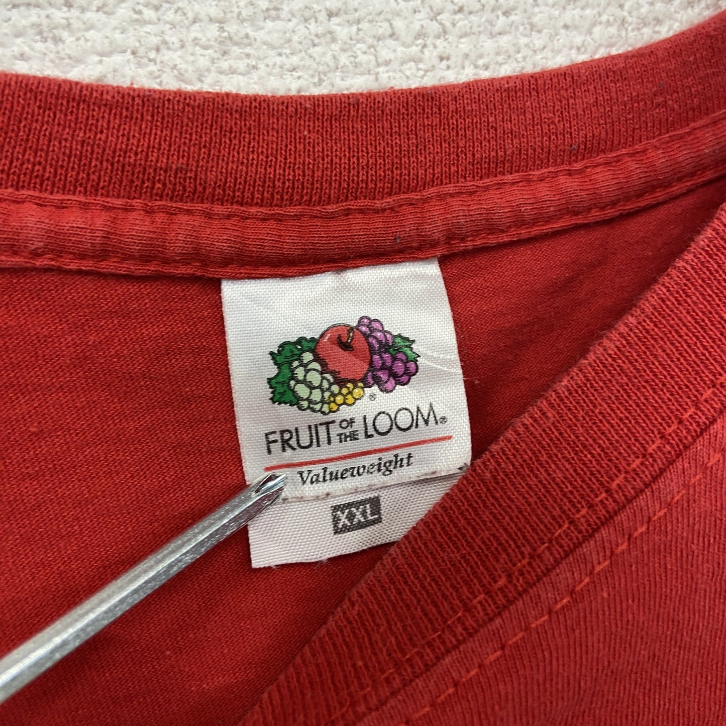 FRUIT OF THE LOOM　フルーツオブザルーム　半袖Tシャツ　スーベニアT　赤　レッド　2XLサイズ