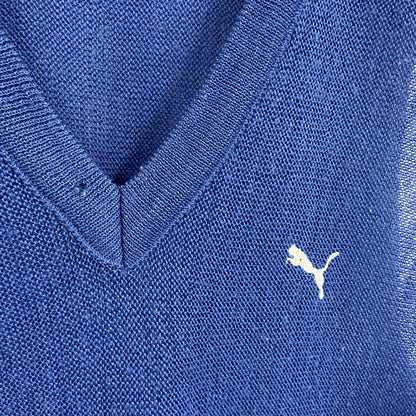 PUMA　プーマ　ニットベスト　青　ブルー　Lサイズ
