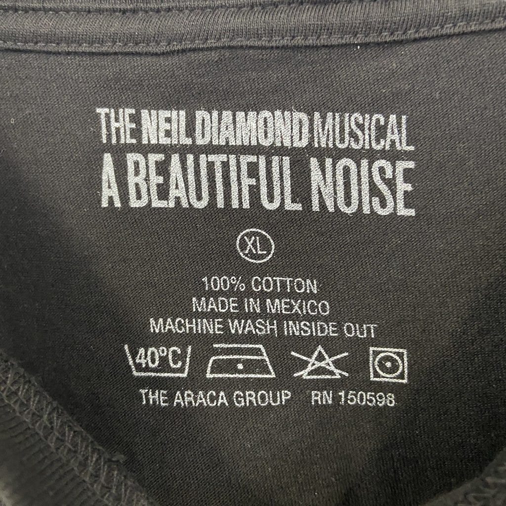 古着 used　半袖音楽家プリントTシャツ　黒　ニール ダイヤモンド　カジュアルデザイン　レトロ　クルーネック　XLサイズ