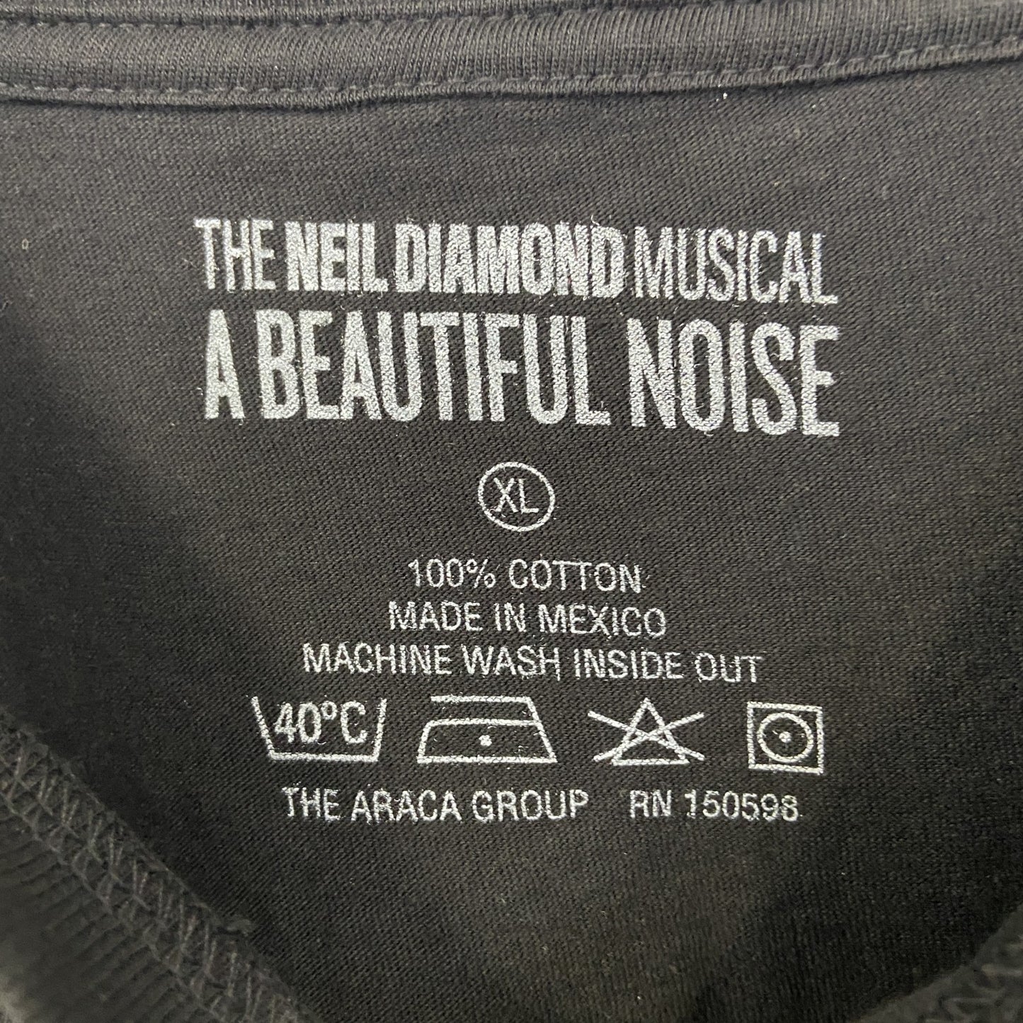 古着 used　半袖音楽家プリントTシャツ　黒　ニール ダイヤモンド　カジュアルデザイン　レトロ　クルーネック　XLサイズ