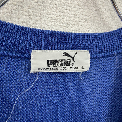 PUMA　プーマ　ニットベスト　青　ブルー　Lサイズ