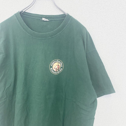 古着 used　半袖プリントTシャツ　アルピルスバッハー クロスターブロイ　ドイツビール　バックプリント　緑　グリーン