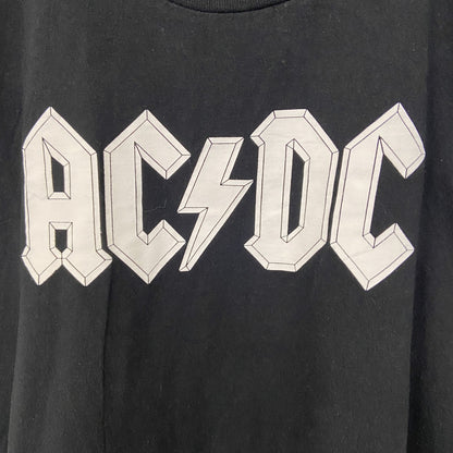 古着 used　AC/DC　エーシー ディーシー　半袖バンドプリントTシャツ　黒　カジュアル　ロゴT　クルーネック　Lサイズ