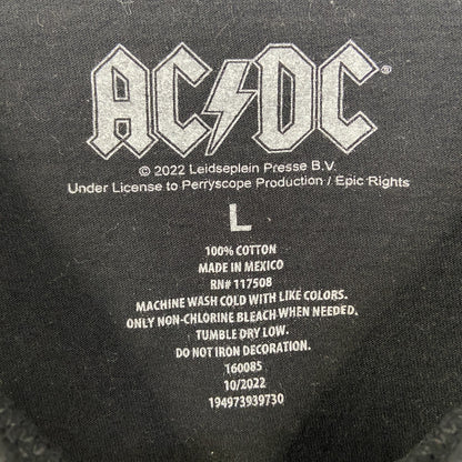 古着 used　AC/DC　エーシー ディーシー　半袖バンドプリントTシャツ　黒　カジュアル　ロゴT　クルーネック　Lサイズ