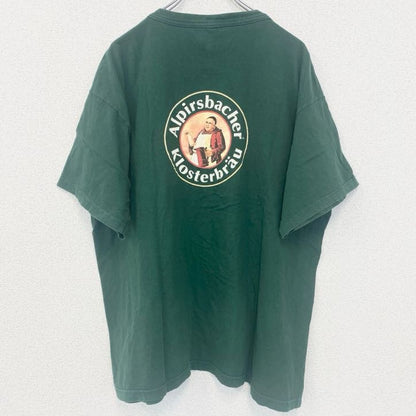 古着 used　半袖プリントTシャツ　アルピルスバッハー クロスターブロイ　ドイツビール　バックプリント　緑　グリーン