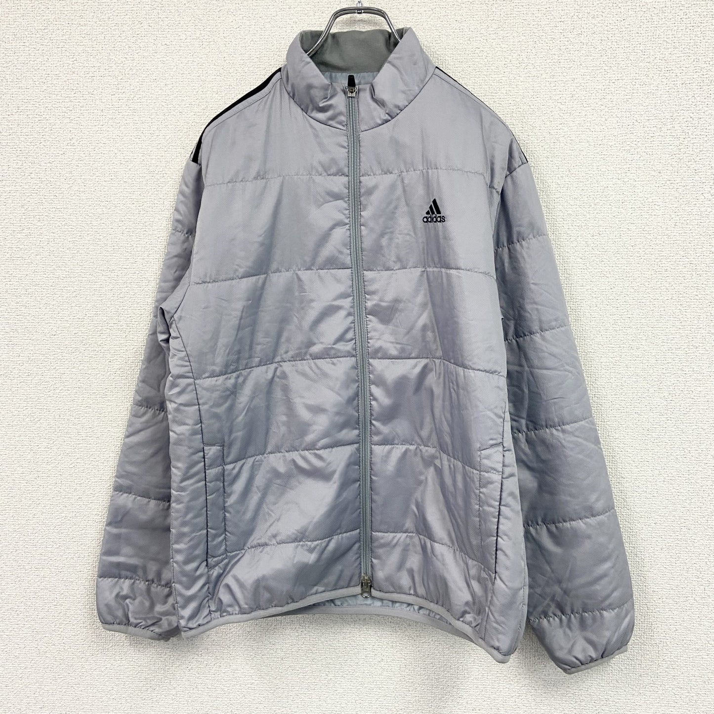 adidas　アディダス　フルジップ中綿ジャケット　灰色　グレー　Mサイズ