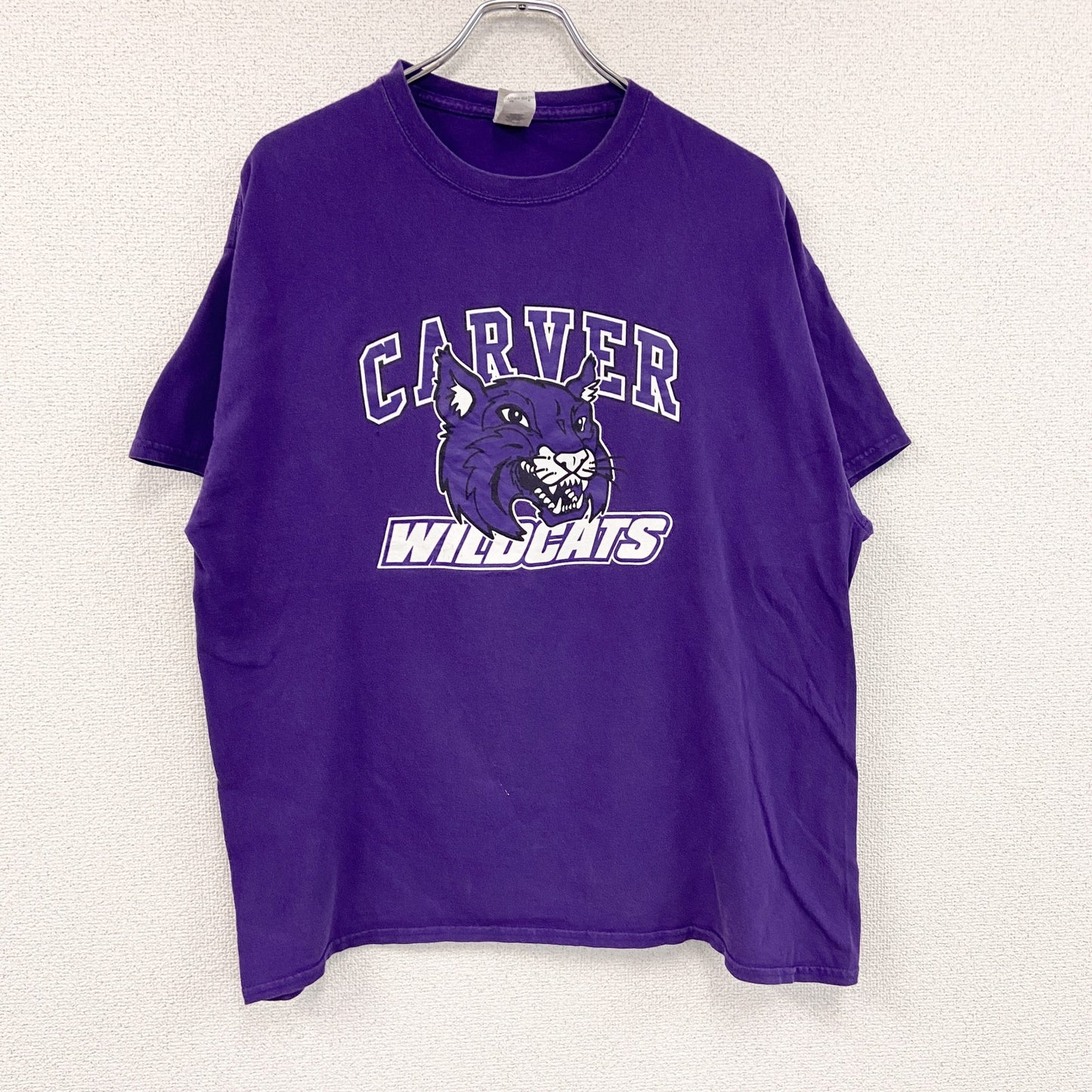 GILDAN　ギルダン　半袖プリントTシャツ　WILDCATS　ワイルドキャッツ　紫　パープル　XLサイズ