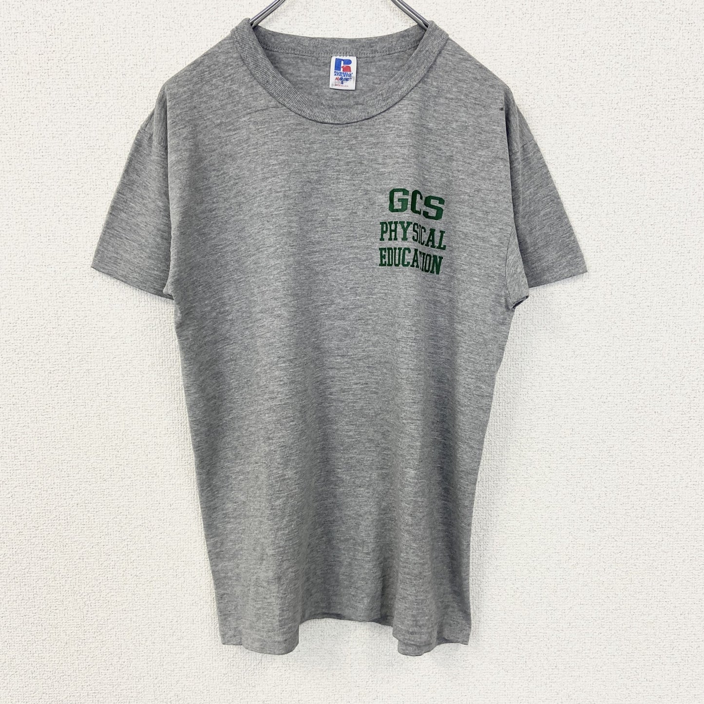 古着 used　RUSSELL ATHLETIC　半袖プリントTシャツ　グレー　シングルステッチ　90s　US製　XLサイズ