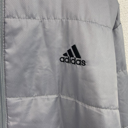 adidas　アディダス　フルジップ中綿ジャケット　灰色　グレー　Mサイズ