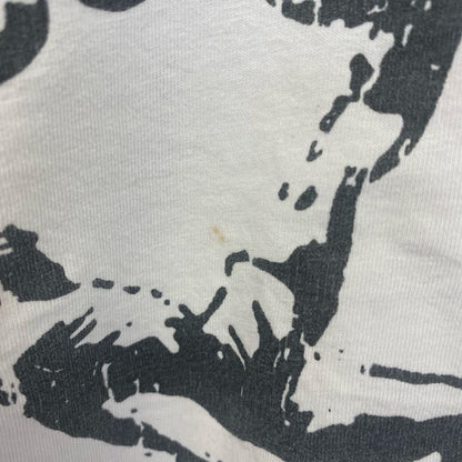 古着 used　半袖プリントリンガーTシャツ　サッカー　2006　ドイツ　白　ホワイト　黒　ブラック　Mサイズ