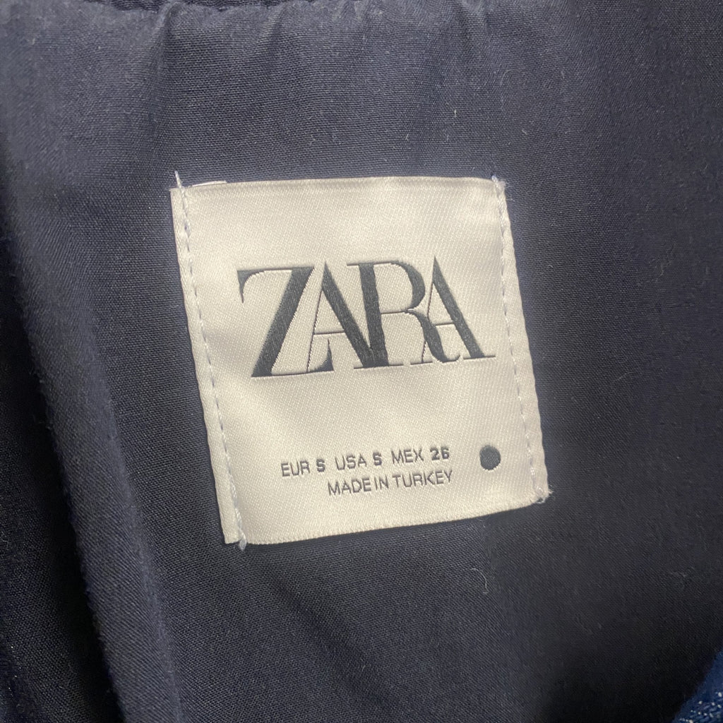 ZARA　ザラ　デニムボンバージャケット　コントラストカラー　インディゴ　Sサイズ