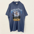 古着 used　FURUIT OF THE LOOM　半袖プリントTシャツ　シングルステッチ　青　90s　US製　XLサイズ
