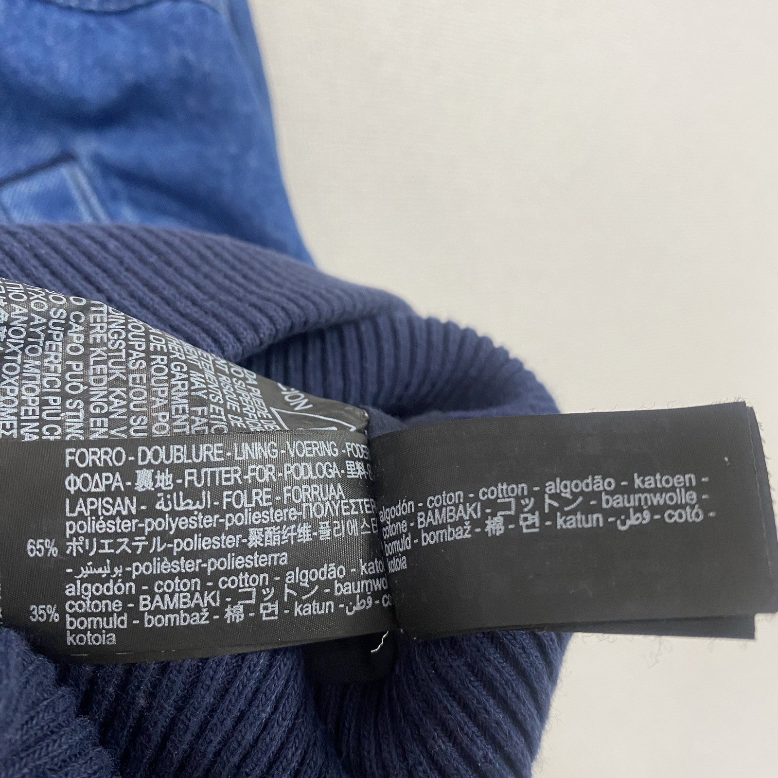 ZARA　ザラ　デニムボンバージャケット　コントラストカラー　インディゴ　Sサイズ