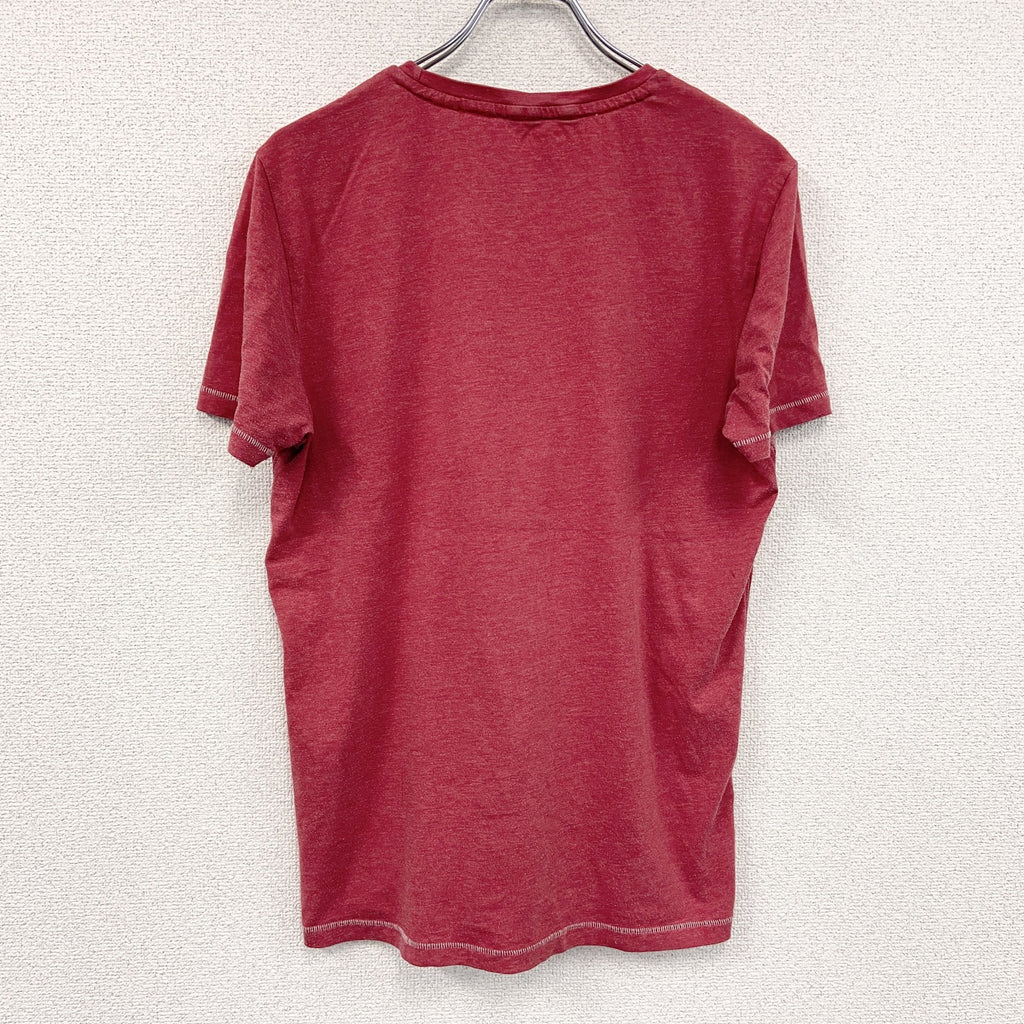 Coca’Cola　コカ・コーラ　半袖Tシャツ　シングルステッチ　企業ロゴ　デカロゴ　フェード　赤　レッド　Lサイズ