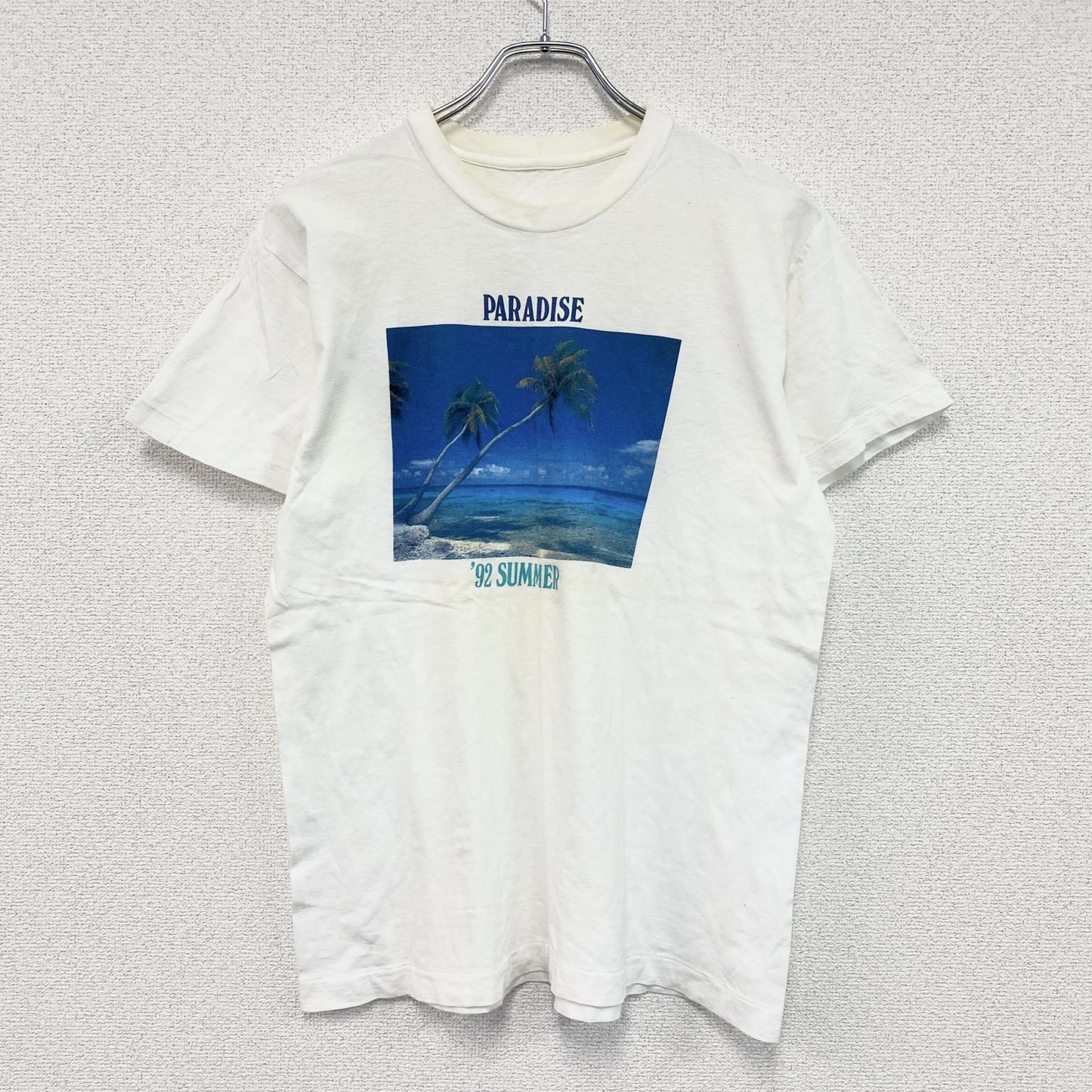 半袖プリントTシャツ　シングルステッチ　白　ホワイト