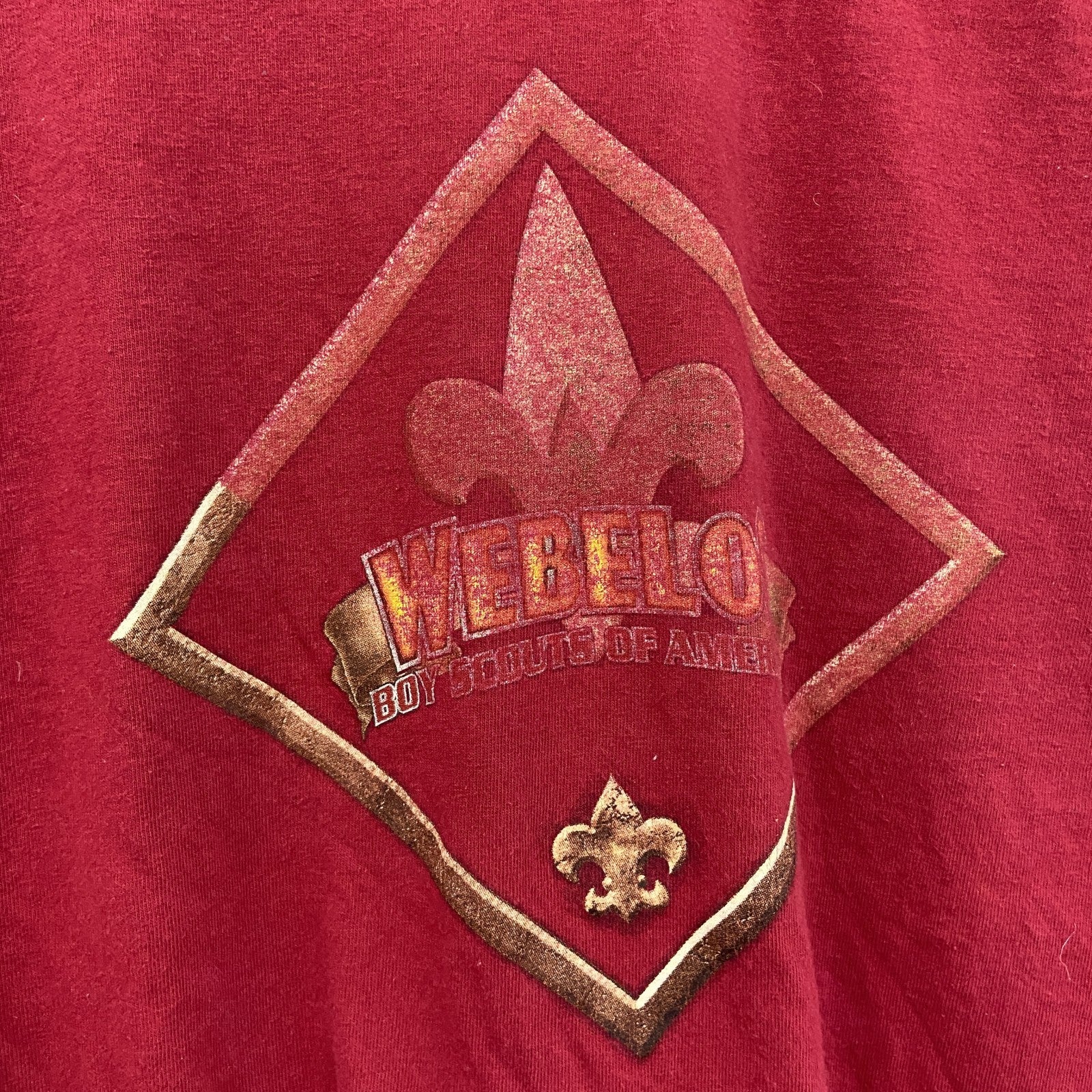 GILDAN　ギルダン　半袖プリントTシャツ　WEBELOS　赤　レッド　Mサイズ