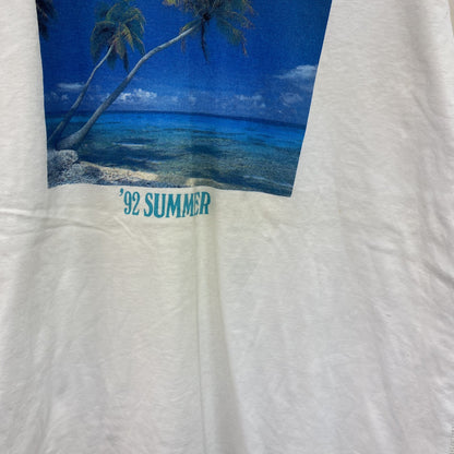 半袖プリントTシャツ　シングルステッチ　白　ホワイト