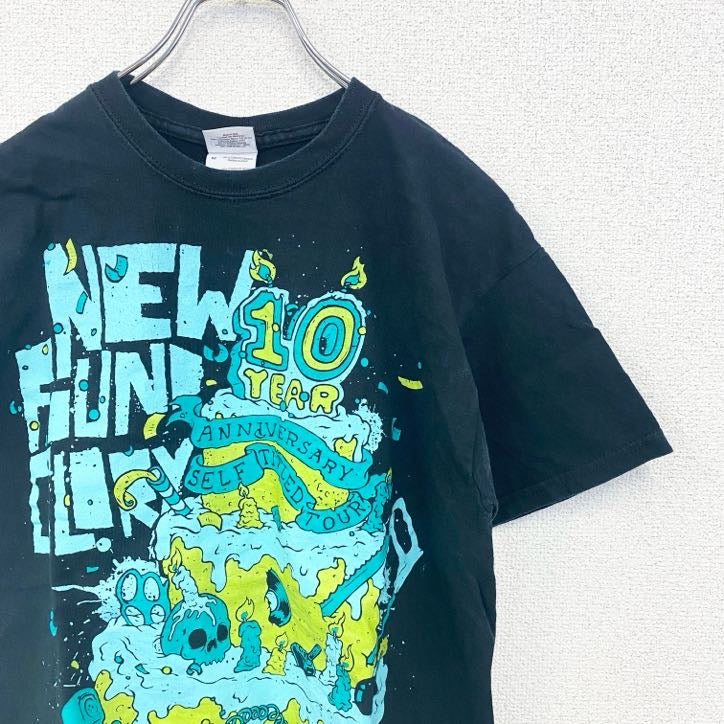 古着 used　GILDAN　ギルダン　半袖プリントTシャツ　ニュー・ファウンド・グローリー　10周年　記念　ネイビー　Mサイズ