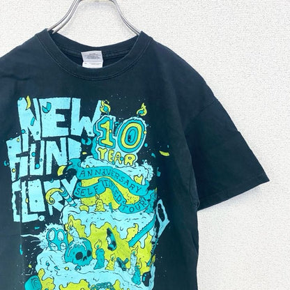 古着 used　GILDAN　ギルダン　半袖プリントTシャツ　ニュー・ファウンド・グローリー　10周年　記念　ネイビー　Mサイズ