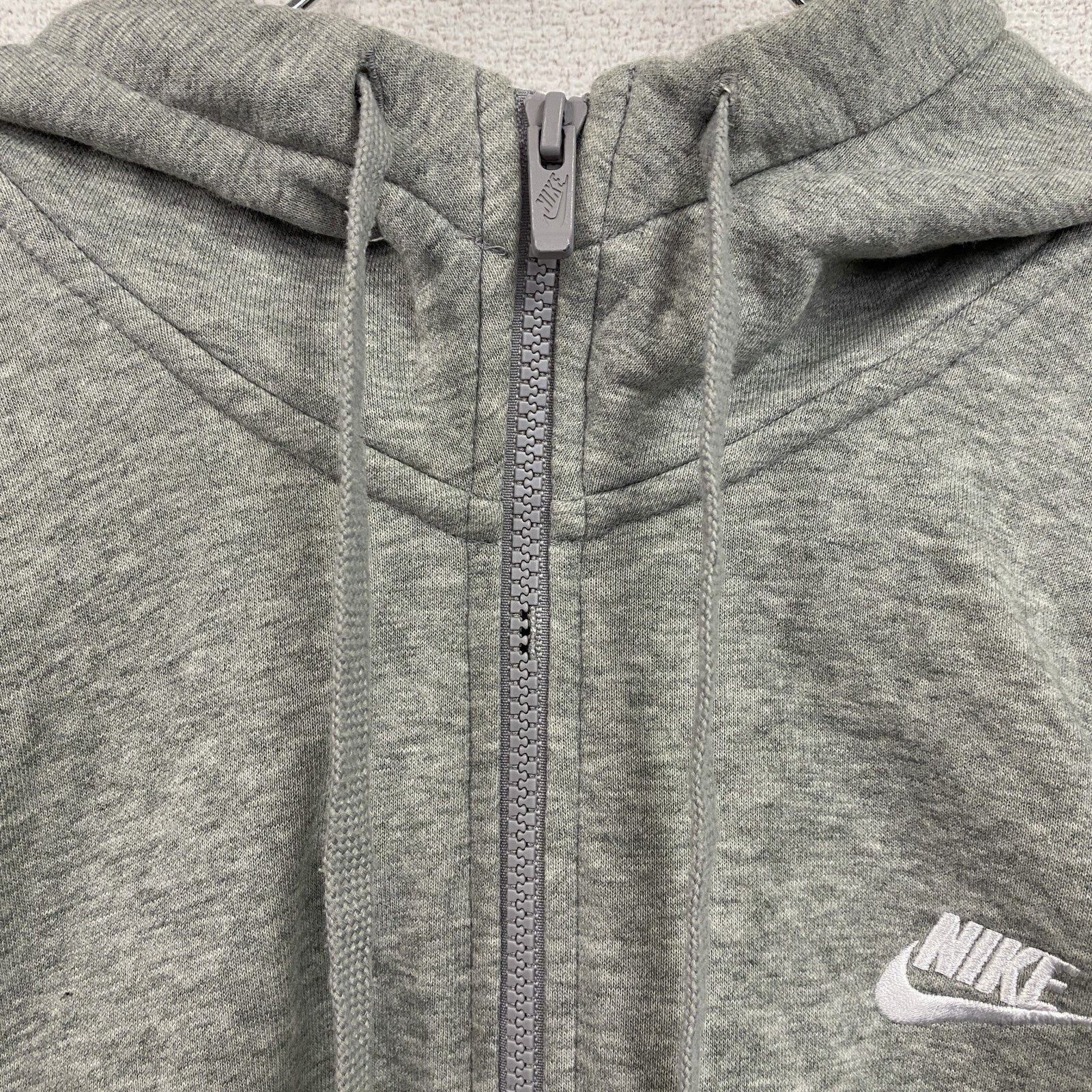 NIKE　ナイキ　フルジップスウェットパーカー/フーディー　スウッシュ　灰色　霜降りグレー　Lサイズ