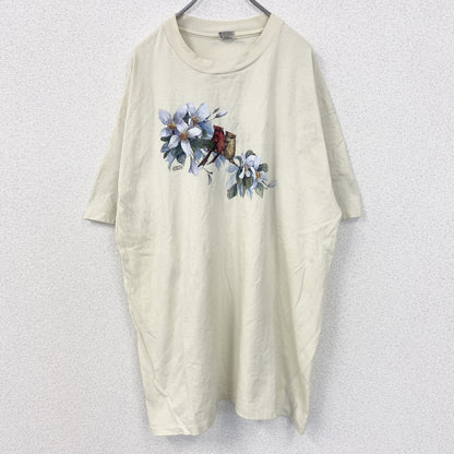 古着 used　anvil　半袖プリントTシャツ　黄色　クルーネック　シングルステッチ　US製　クルーネック　90s　XXLサイズ