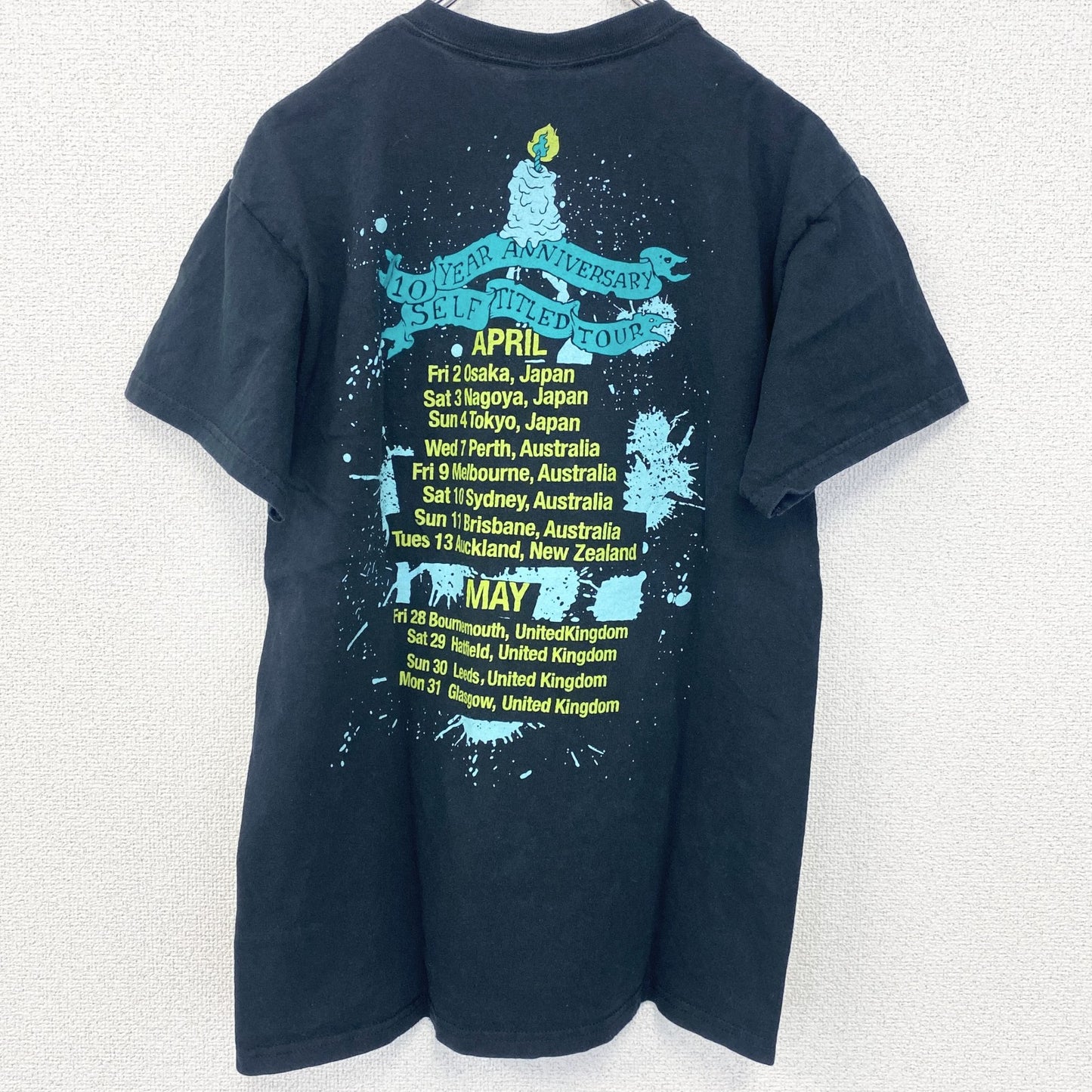 古着 used　GILDAN　ギルダン　半袖プリントTシャツ　ニュー・ファウンド・グローリー　10周年　記念　ネイビー　Mサイズ