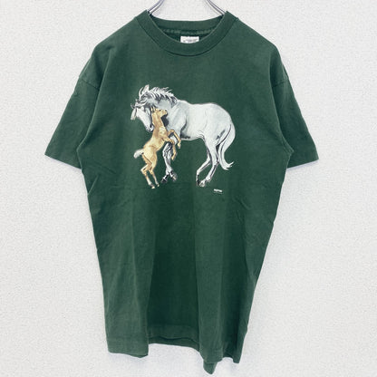 古着 used　SCREENSTARS　半袖プリントTシャツ　ヴィンテージ　シングルステッチ　緑　グリーン　90s　Mサイズ