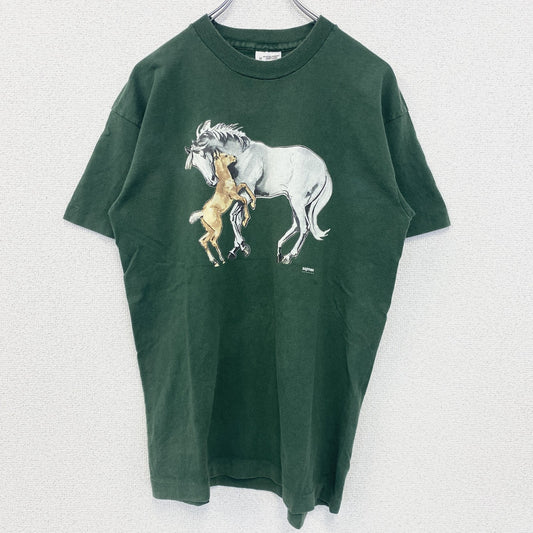 古着 used　SCREENSTARS　半袖プリントTシャツ　ヴィンテージ　シングルステッチ　緑　グリーン　90s　Mサイズ