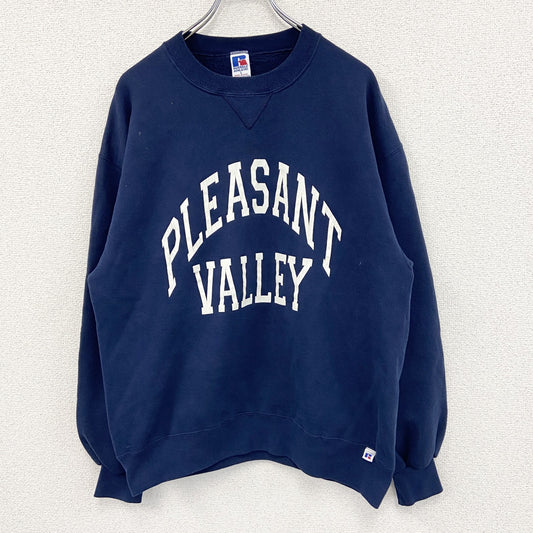 90s　RUSSEL ATHLETIC　ラッセル　スウェット/トレーナー　前V　ヴィンテージ　紺　ネイビー　Lサイズ