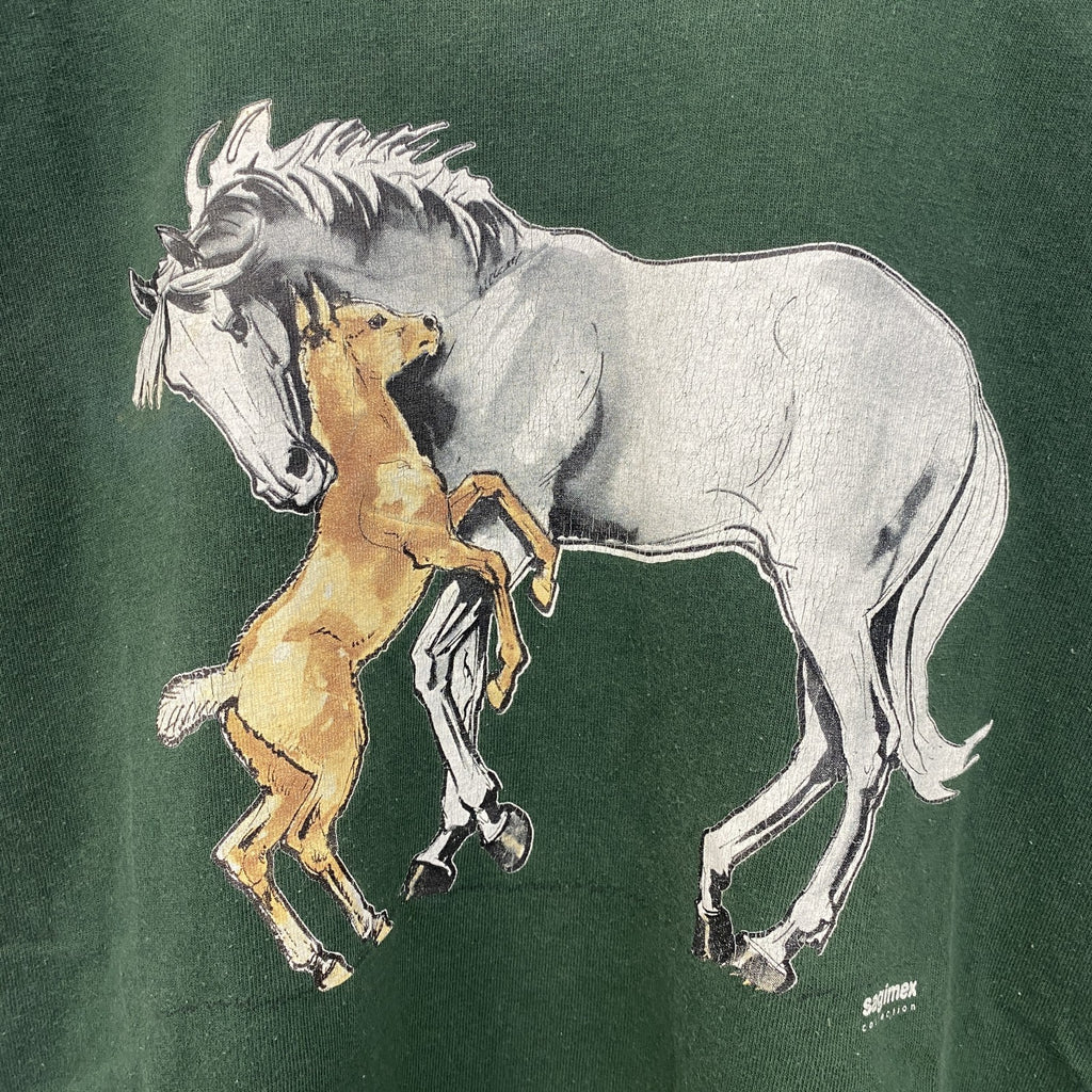 古着 used　SCREENSTARS　半袖プリントTシャツ　ヴィンテージ　シングルステッチ　緑　グリーン　90s　Mサイズ
