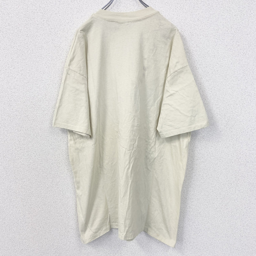古着 used　anvil　半袖プリントTシャツ　黄色　クルーネック　シングルステッチ　US製　クルーネック　90s　XXLサイズ