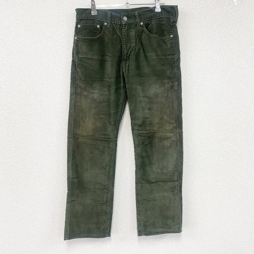 Levi's　リーバイス　505　コーデュロイパンツ　ジップフライ　緑　グリーン　W34サイズ
