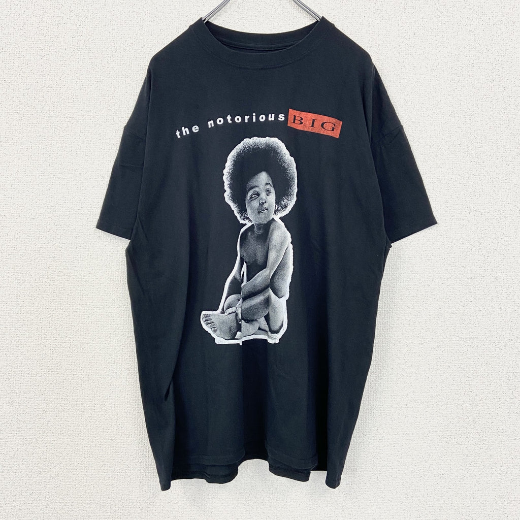 古着 used　B.I.G.　半袖プリントTシャツ　the notorious　赤ちゃん　BIGGIE　名盤　黒　XLサイズ