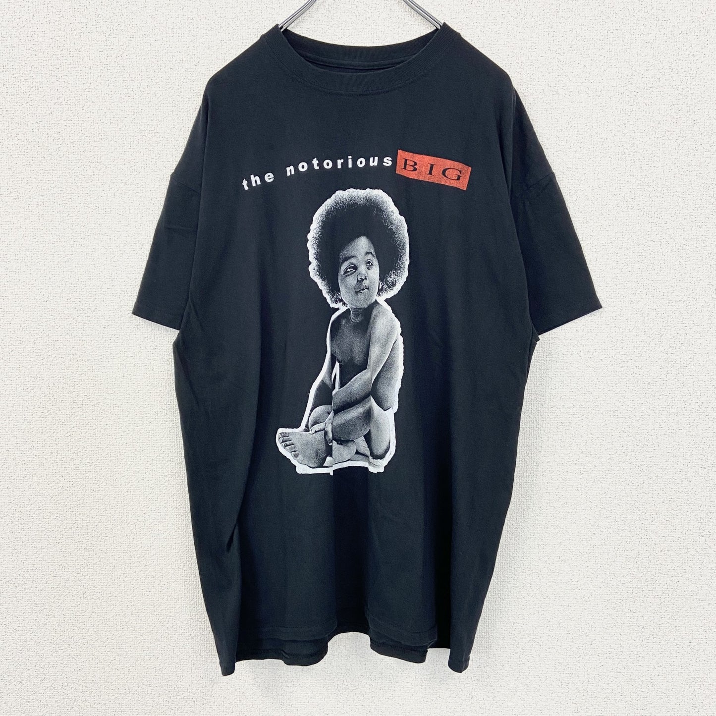 古着 used　B.I.G.　半袖プリントTシャツ　the notorious　赤ちゃん　BIGGIE　名盤　黒　XLサイズ