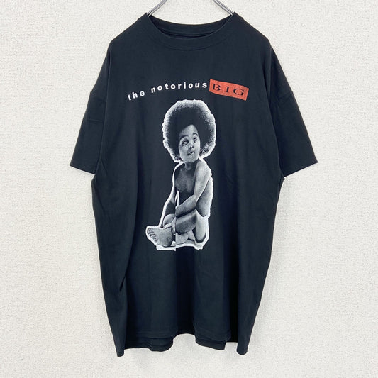 古着 used　B.I.G.　半袖プリントTシャツ　the notorious　赤ちゃん　BIGGIE　名盤　黒　XLサイズ