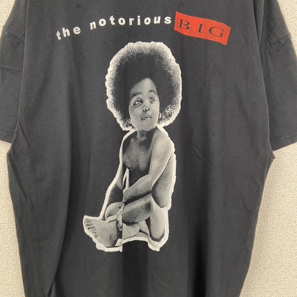 古着 used　B.I.G.　半袖プリントTシャツ　the notorious　赤ちゃん　BIGGIE　名盤　黒　XLサイズ